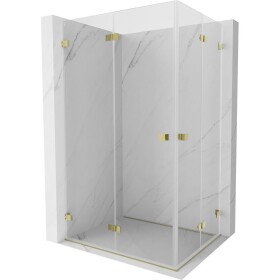 MEXEN/S - Lunar-F Duo sprchovací kút skladacie dvere 95 x 90, transparent, zlato 836-095L-090P-50-00