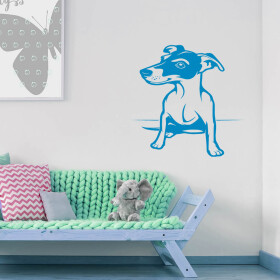 Veselá Stena Samolepka Pes Jack Russell Terrier Farba: modrá, Veľkosť: 80 x 60 cm