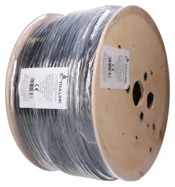 Extralink CAT6A F/UTP vnútorný / Sieťový kábel / krútená dvojlinka / 305 m / s gélom / PoE++