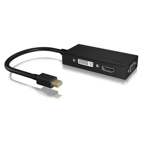 Icy Box IB-AC1032 čierna / video adaptér Mini DisplayPort na VGA amp; HDMI amp; DVI (IB-AC1032)