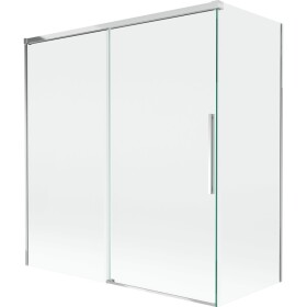 MEXEN/S - Rox vaňová zástena 2-krídlová posuvná 150 + 70 x 150, transparent, chróm 8C9-150-070-01-00