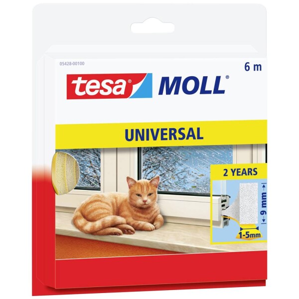 Tesa UNIVERSAL 05428-00100-00 tesniaca páska tesaMOLL® biela (d x š) 6 m x 9 mm 1 ks; 05428-00100-00