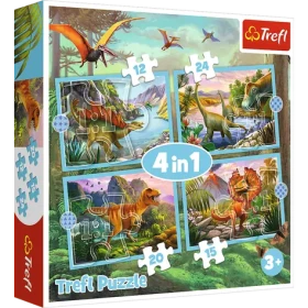 Trefl - Puzzle - Jedineční dinosaury 4v1