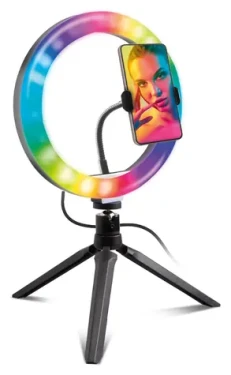 SBS EasyShare / Kruhové LED svetlo / 10" / RGB / so statívom (TESELFIRINGCLIP10RGB)