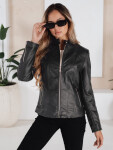 Dámska kožená bunda čierna FashionStreet TY5202 XL