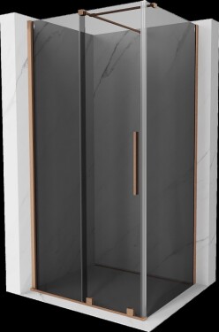MEXEN/S - Velár sprchovací kút, posuvné dvere 100 x 70, grafit, meď kartáčovaná 871-100-070-41-65