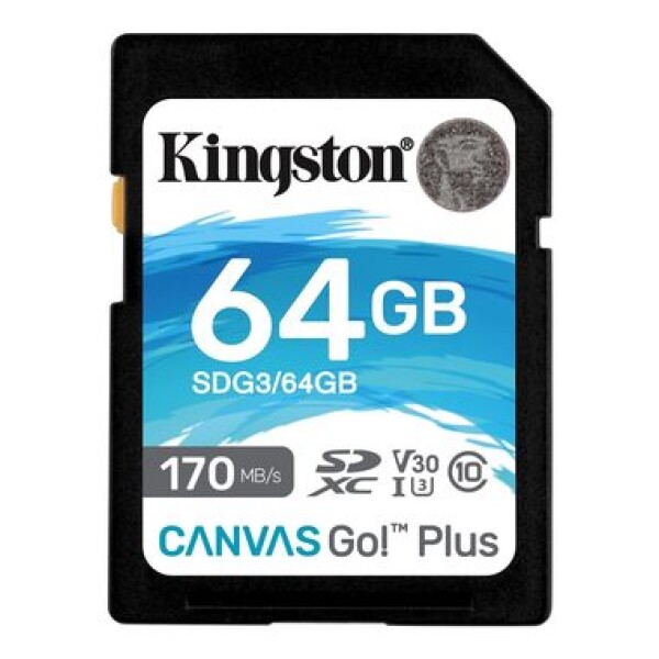 Kingston Canvas Go! Plus SDXC 64GB / UHS-I V30 / U3 / Class 10 (SDG3/64GB)