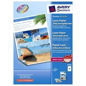 Avery Premium Laser Paper / Fotopapier / Vysoko lesklý / A4 / 200 g/m2 / 100 listov (2798)
