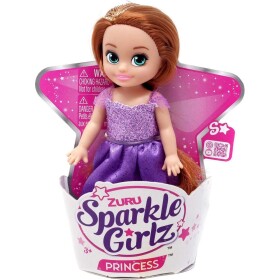 Zuru Princezná Sparkle Girlz malá v kornútku fialové šaty Hnedé vlasy