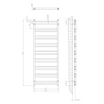 SAPHO - METRO DOS vykurovacie teleso 550x1430 čierná mat IR430TB