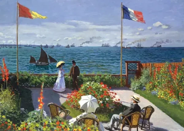 GRAFIKA Puzzle Záhrada v Sainte-Adresse a Pole vlčích makov