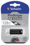 Verbatim Store 'n' Go PinStripe 128GB čierna / Flash Disk / USB 3.0 / čítanie: 30MBs / zápis: 10MBs (49319-V)