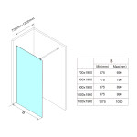 AQUALINE - WALK-IN sprchová zástena, jednodielna, montáž na stenu, 1000x1900, sklo Brick WI100