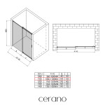 CERANO - Sprchové posuvné dvere Santoro Ľ/P - 6 mm - chróm, transparentné sklo - 110x195 CER-424933