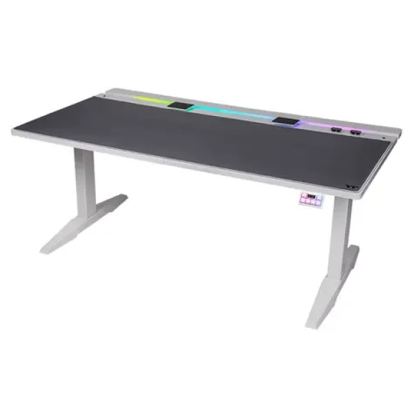 Thermaltake G700 RGB Gaming Desk herný stôl biela / elektricky nastaviteľná výška 61-125 cm (GGD-G70-WHEIRX-22)