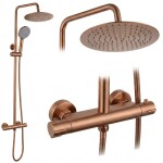 REA - Sprchová sada bez výtoku s termostatom Lungo Copper Brush REA-P6734