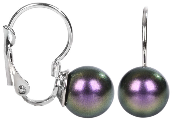 Levien Pôvabné náušnice s klapkou Pearl Iridescent Purple