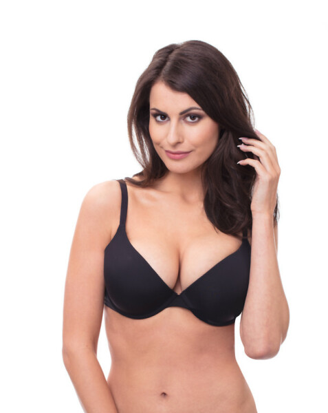 Dámska hladká podprsenka 9443 T-SHIRT PLAIN BRA čierna - WONDERBRA 75D černá