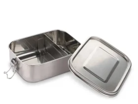 Weis Box na obed s rozdeľovačom 0,8 l / Box na obed / nerezová oceľ / silikónové tesnenie veka (17311)