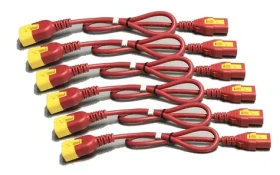 APC Power Cord Kit C13-C14 červený / Napájací kábel / Locking / 1,2 m / 6 ks v balení (AP8704S-WWX340)