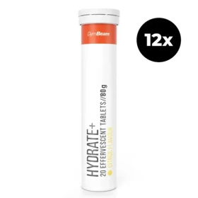 Hydrate+ šumivý - GymBeam (citrusové ovocie, 12 x 20 tab) (69643-4-12x20tab-citrusovéovocie)