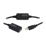 LogiLink UA0147 čierna / Aktívny USB 2.0 predlžovací kábel / 25m (UA0147)
