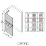 CERANO - Sprchová zástena Walk-in Onyx YL/P - 8 mm + polička / držiak na uteráky - čierna matná, bronzové sklo - 70x200 CER-689431