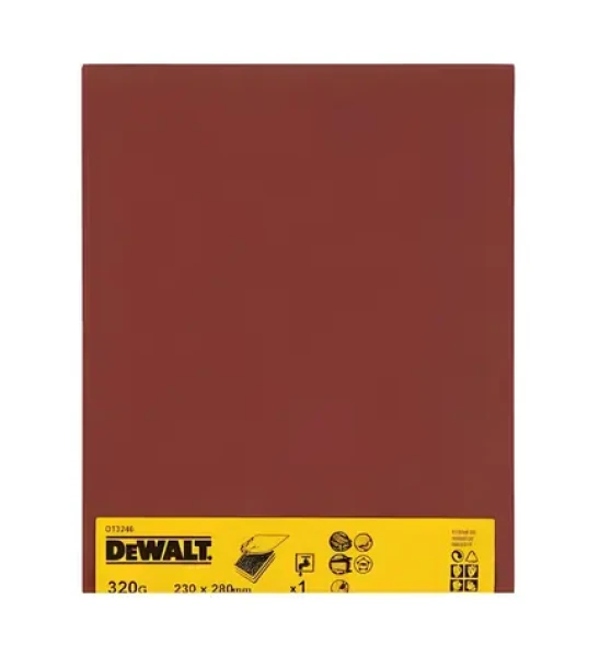 DeWalt Brúsny papier vodeodolný P320 / Brúsny papier / 230 x 280 mm / Ručné brúsenie (DT3246)