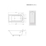 BESCO - Obdĺžniková vaňa SHEA SLIM - Nožičky k vani - S nožičkami, Rozmer vane - 180 × 80 cm VANSHEA180SLIM+OLVPINOZSTELWD