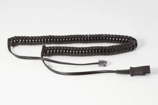Auerswald špirálový telefónny kábel RJ9 pre Comfortel / Kábel / Quick Disconnect / čierna (90080)
