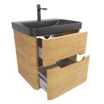 Kúpeľňová skrinka s umývadlom SAT Fusion 57,5x53x45 cm dub medový mat SATFUSION260DMBKMB SATFUSION260DMBKMB