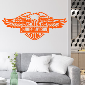 Veselá Stena Samolepka Harley Davidson orol Farba: oranžová, Veľkosť: 100 x 43 cm