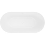 MEXEN/S - Luna Slim voľne stojaca vaňa 170 x 75, biela, sifón a prepad biela 52041707500-20