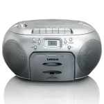 Lenco SCD-420 strieborná / FM rádio / CD amp; kazetový prehrávač / 2x2W / 3.5mm jack (SCD420SILBER)