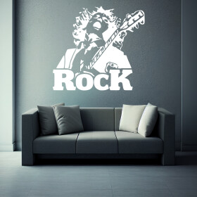 Veselá Stena Samolepka Angus Young AC/DC Farba: biela, Veľkosť: 40 x 37 cm