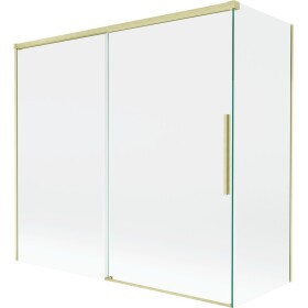MEXEN/S - Rox vaňová zástena 2-krídlová posuvná 170 + 80 x 150, transparent, zlatá kartáčovaná 8C9-170-080-55-00