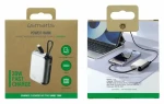 4smarts Pocket 10000mAh strieborná / Powerbanka / 30W / vstavaný USB-C kábel 15cm / displej (541085)