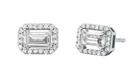 Michael Kors Blyštivé strieborné náušnice so zirkónmi Brilliance MKC1724CZ040