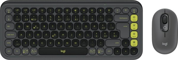 Logitech Logitech POP Icon Combo klawiatura Dołączona myszka univerzálny Bluetooth QWERTZ Swiss Grafitový, Zelený
