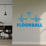 Veselá Stena Samolepka Floorball Farba: červená, Veľkosť: 60 x 35 cm