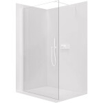 CERANO - Sprchová zástena Walk-in Onyx Cube Ľ/P - 8 mm - hranatá vzpera - biela matná, transparentné sklo - 30x200 CER-8050BD71918