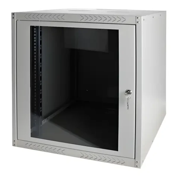 Digitus Dynamic sivá / Nástenný rozvádzač / 12U / 638,4x600x450 mm / sklenené dvere / IP20 (DN-19 12-U-EC)