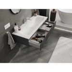 MEXEN/S - Rivel kúpeľňová skrinka 120 cm s umývadlom Vela, 1 šuplík, reliéf, grafit mat/biela mat - 91A20-12023-1-BF66-W23M0 91A20-12023-1-BF66-W23M01