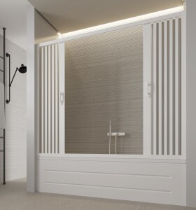 FORTE - Vaňová zástena FLEX - VASCA MARTE NEW - Rozmer A - 140 - 170 cm, Rozmer C - 150 cm, Typ otvárania - Zatváranie do stredu OLBBXF210001