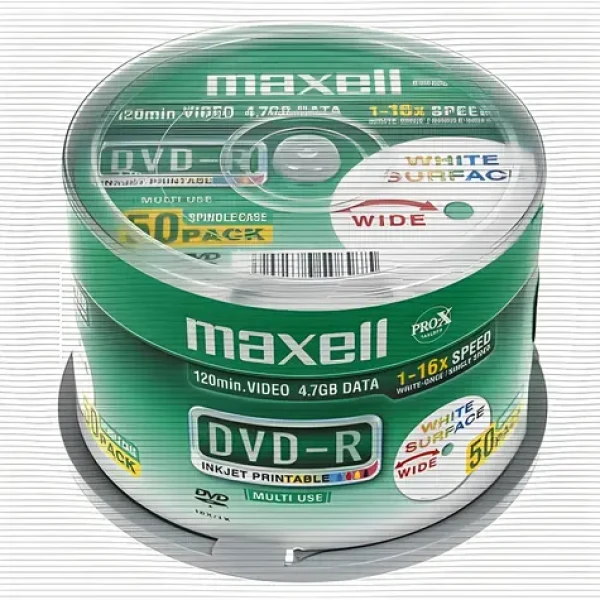 50ks Maxell DVD- R 4,7 GB / 16x / Cake box / Potlačiteľné (MX275701)