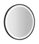 SAPHO - KADRIS guľaté zrkadlo s LED osvetlením, ø 60cm, čierna mat KD060