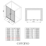 CERANO - Sprchové 2-krídlové dvere Antelo L/P - 6 mm - chróm, transparentné sklo - 108x190 CER-432331