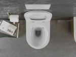 MEXEN - Lena Závesná WC misa vrátane sedátka s slow-slim, duroplast, biela/zlatá 30224006
