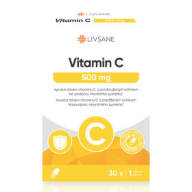 LIVSANE Vitamín C 500 mg vysoká dávka 30 kapsúl s postupným uvoľňovaním