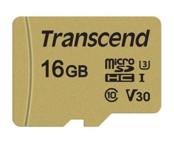 Transcend 500S Micro SDHC 16GB + adaptér / UHS-I / U3 / V30 / R: 95MBs / W: 60MBs (TS16GUSD500S)